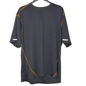 Reebok Crew Neck Breathable Athletic T-Shirt Reflective Stripes Gray Sz XXL